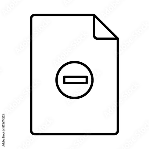 Document with a prohibition symbol indicating deletion or removal