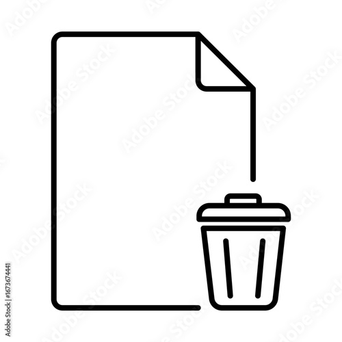 Document with trash can icon indicating deletion or removal
