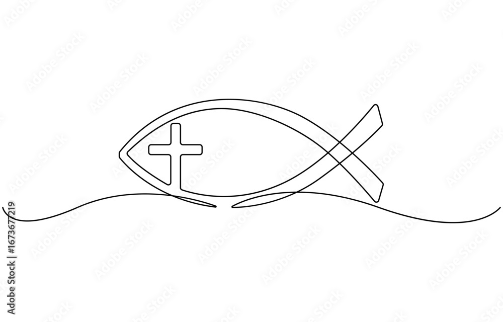 Obraz premium Christian fish symbol.