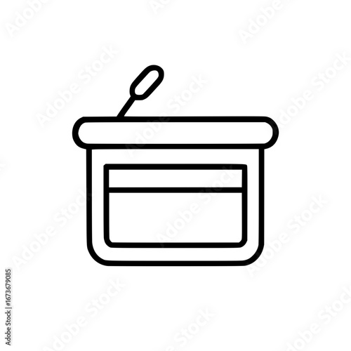 Lectern Podium with Microphone Outline Icon
