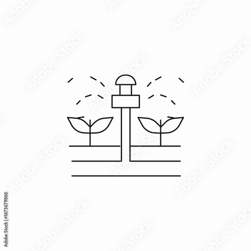 automatic irrigation sprinkler icon sign vector
