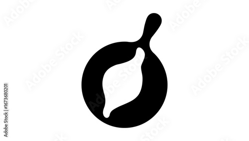 symbol of georgian bread, black isolated silhouette