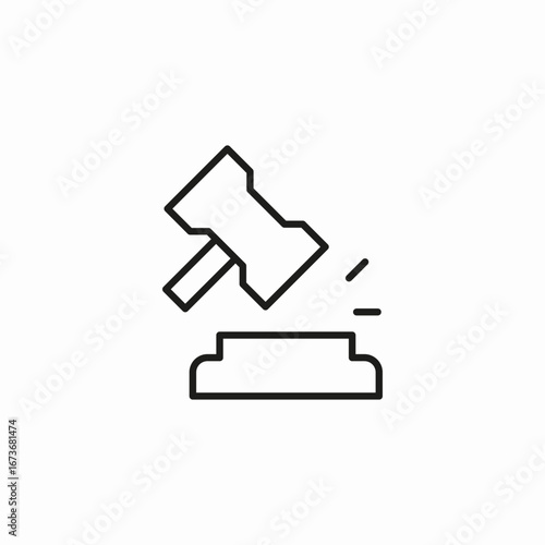 gavel on stand icon sign vector