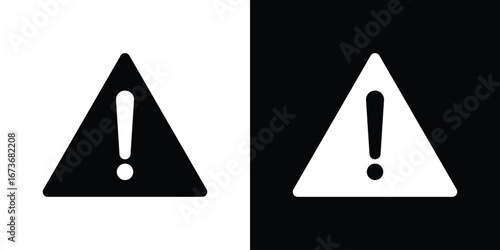 attention sign icon. The black silhouette vector