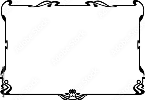 Ornate black framework. Art Nouveau style of 1920s. A3, A4 landscape format.