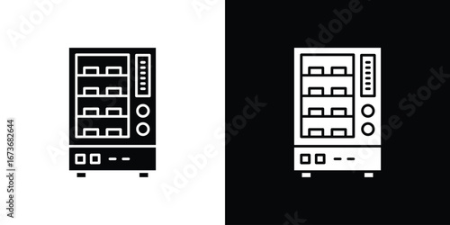 Vending machine icon. The black silhouette vector