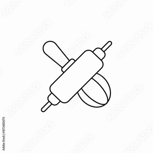 rolling pin dough icon sign vector