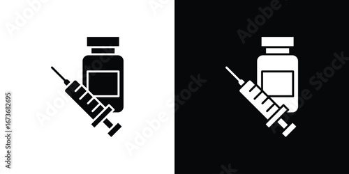 Vaccination icon. The black silhouette vector
