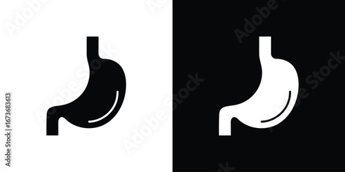 Stomach icon. The black silhouette vector