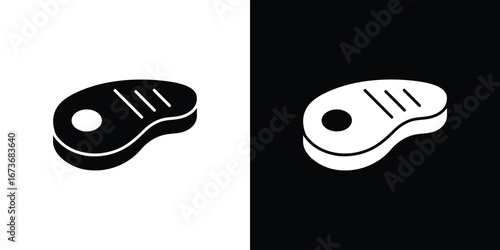 Steak icon. The black silhouette vector