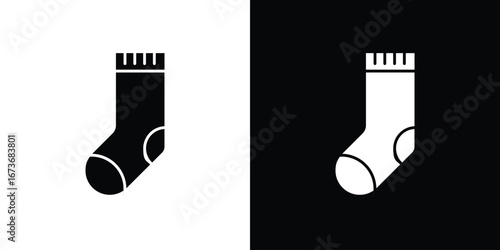 Socks icon. The black silhouette vector