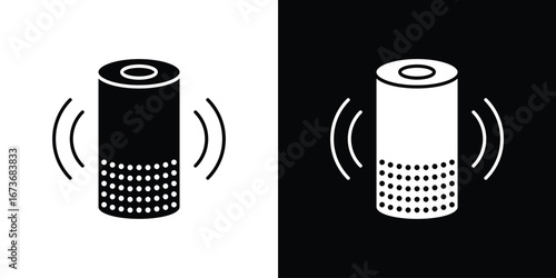 Smart speaker icon. The black silhouette vector