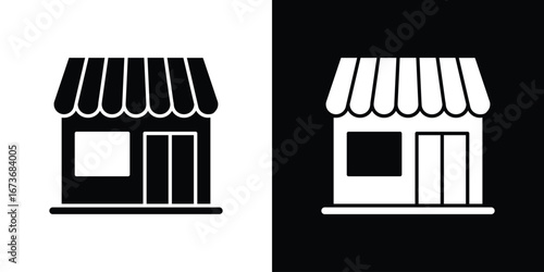 Shop icon. The black silhouette vector