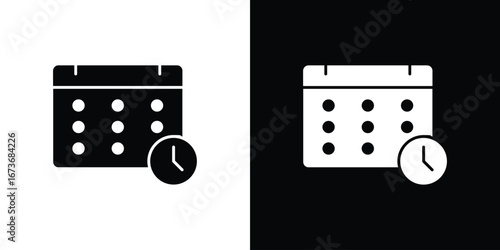 Schedule icon. The black silhouette vector