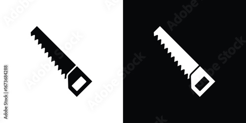 Saw icon. The black silhouette vector