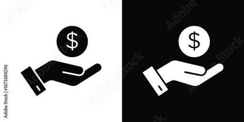 Savings icon. The black silhouette vector
