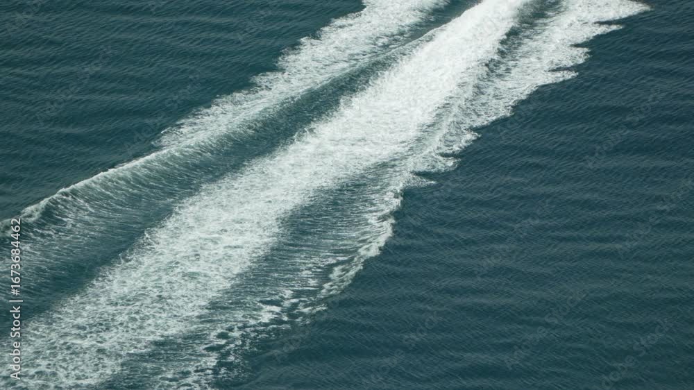Boat Wake Water Ocean - Aerial view of a boat wake in the ocean. Boat Wake Water Ocean - Aerial view of a boat wake in the ocean.