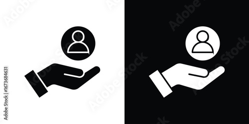 Retention icon. The black silhouette vector