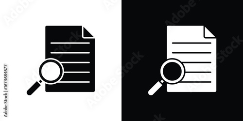 Research icon. The black silhouette vector