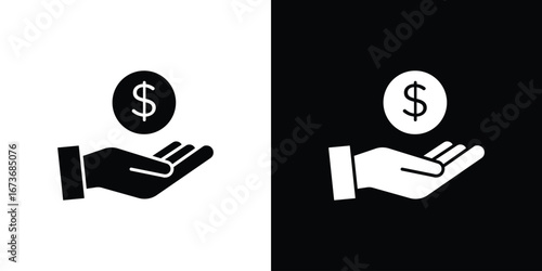 Profit icon. The black silhouette vector