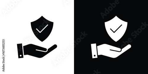 Policyholder icon. The black silhouette vector