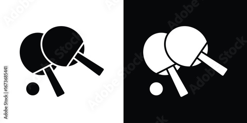 Ping pong icon. The black silhouette vector