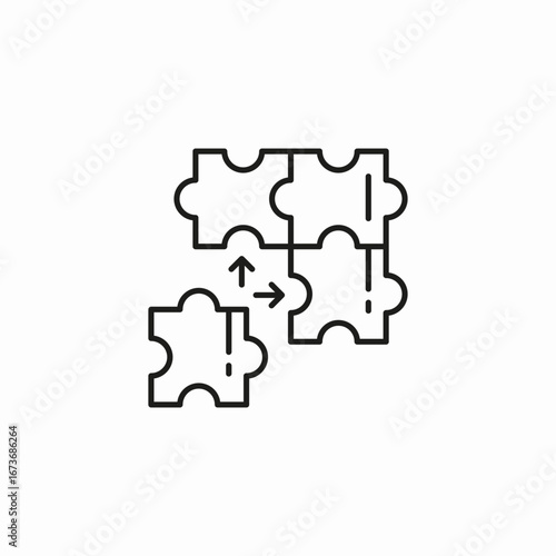 business solution puzzle icon sign vector