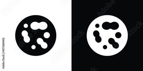 Microorganism icon. The black silhouette vector