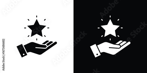 Loyalty program icon. The black silhouette vector