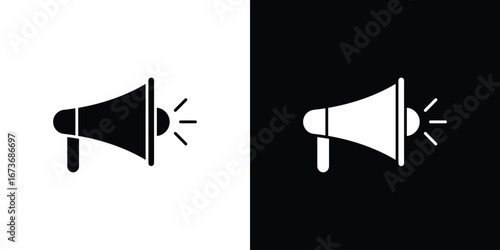 Loud Speaker icon. The black silhouette vector