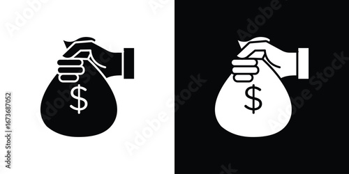 Investment icon. The black silhouette vector