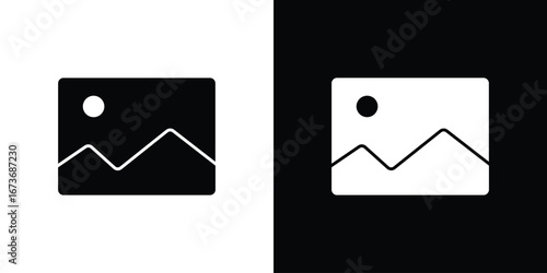Image icon. The black silhouette vector