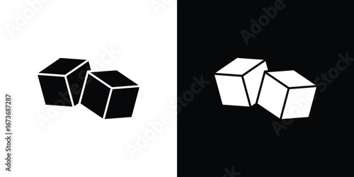 Ice icon. The black silhouette vector