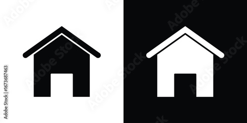 Home icon. The black silhouette vector