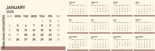 US calendar 2026  