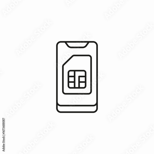 mobile sim card icon sign vector