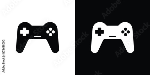 Game controller icon. The black silhouette vector