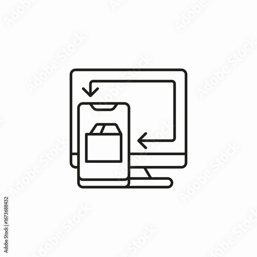 pc phone sync icon sign vector
