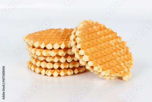 Belgian waffle on a white background