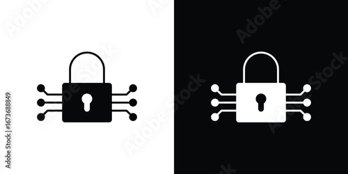 Encryption icon. The black silhouette vector