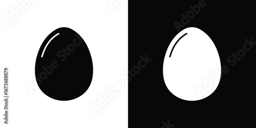 Egg icon. The black silhouette vector