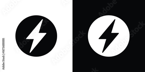 Electricity icon. The black silhouette vector