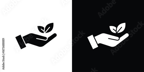 Eco-friendly icon. The black silhouette vector