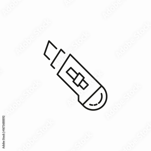 retractable blade cutter icon sign vector