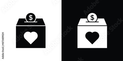 Donations icon. The black silhouette vector