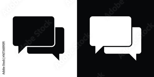 Discussion icon. The black silhouette vector