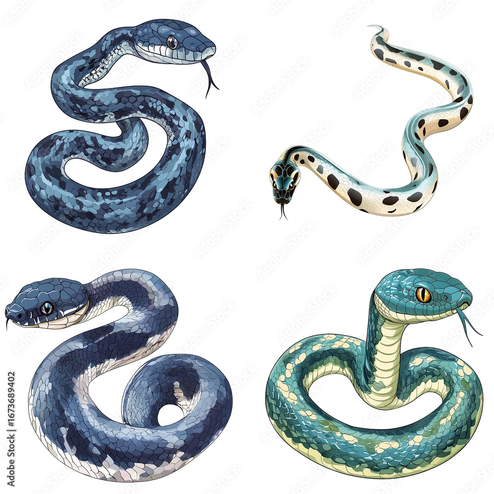 Obraz premium Sea Snake in a vector style, isolated white background