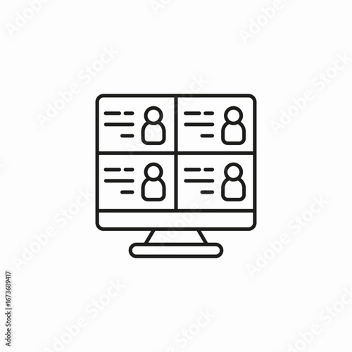 video conference meeting icon sign vector