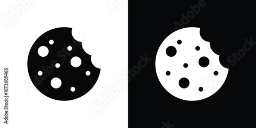Cookie icon. The black silhouette vector