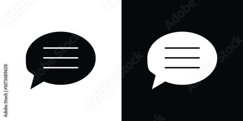 Comments icon. The black silhouette vector